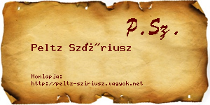 Peltz Szíriusz névjegykártya